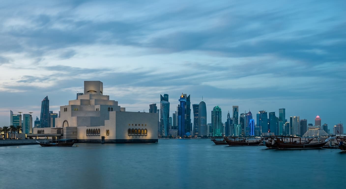 Doha skyline featuring the Museum of Islamic Art and West Bay