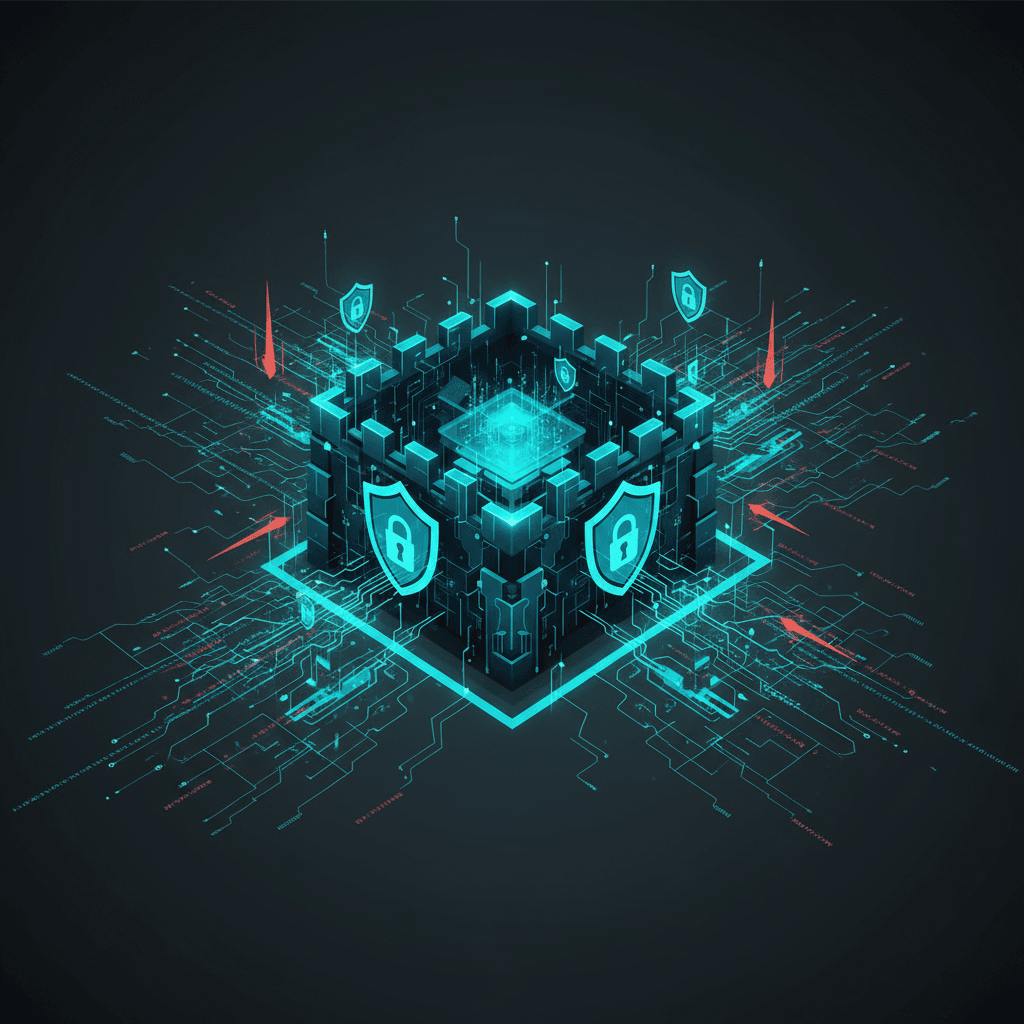 AI security shield and threat detection visualization